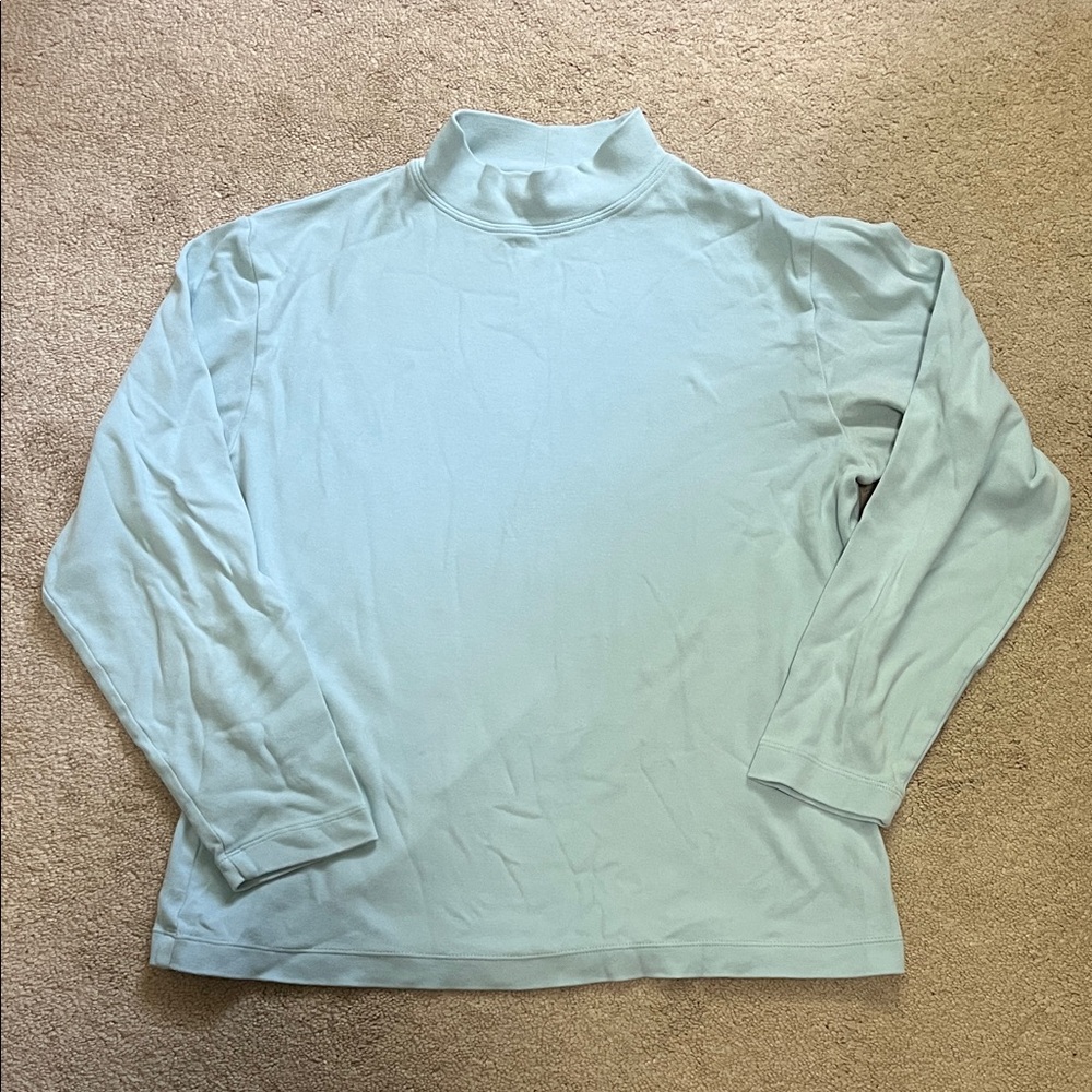 Cabela's Sky Blue Turtleneck Mock Neck Longsleeve Top Size Large